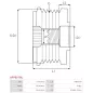 Poulie lente d’alternateur AS-PL UD18161AFP, DENSO 021040-1700, LITENS 920844, VISNOVA 87-74-58, ZEN 6018, ZN6018, ZM 9500512