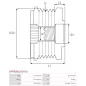 Poulie lente d’alternateur AS-PL UD20208AFP, DENSO 021040-2110, KOYO WCPA67551, CASCO CCP96117GS, PSH 051.000.279