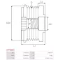 Poulie lente d’alternateur AS-PL UD47034AFP, ISUZU 8983007610, TOYOTA 27415-0T070, 27415-0V010, 27415-0V011, 27415-36020