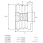 Poulie lente d’alternateur AS-PL UD21209AFP pour UD45382AFP, CARGO 335566, FORD CM5Q-10A352-AA, IKA 3.5511.1, INA 535028410