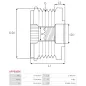 Poulie lente d’alternateur AS-PL UD19788AFP, LITENS 920061, TOYOTA 27415-0W170, ZEN 5696, ZN5696, KRAUF APN1227