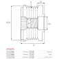 Poulie lente d’alternateur AS-PL UD19789AFP, ISUZU 8983007610, TOYOTA 27415-0T070, 27415-0V010, 27415-0V011, 27415-36020