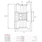 Poulie lente d’alternateur AS-PL UD19790AFP, HONDA 31141-59BJ-01, INA 5350360000, 535036010, LITENS 920058, ZEN 5767, ZN5767