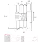 Poulie lente d’alternateur AS-PL UD19793AFP, DENSO 021040-2340, 021040-2680, LITENS 920034, ZEN 5771, ZN5771, GM 12655284