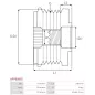 Poulie lente d’alternateur AS-PL UD101415AFP pour UD101434AFP, UD101491AFP, UD21367AFP, FORD CJ5G10A352DA, CJ5G10A352EA