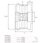 Poulie lente d’alternateur AS-PL UD45181AFP, DENSO 1042102330, 1042102910, 1042106201, 4210007050, 4210007070, 4210007090