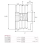 Poulie lente d’alternateur AS-PL UD48105AFP, KRAUF APN2420