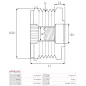 Poulie lente d’alternateur CARGO 330281, DENSO 021040-1631, FIAT 55168280, IKA 3.5451.1, KOYO WCPN36RC4X, VISNOVA 86-74-12