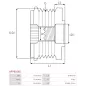 Poulie lente d’alternateur AS-PL UD50507AFP, DENSO 021040-3030, HYUNDAI / KIA 37321-3E150, KRAUF APN1506