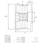 Poulie lente d’alternateur AS-PL UD101380AFP, CARGO 334130, IKA 3.5509.0, 3.5509.1, INA F-612719, LUK 5350275000, 535027510