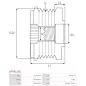 Poulie lente d’alternateur AS-PL UD101328AFP, CARGO 330850, 333454, DENSO 021040-1550, IKA 3.5378.1, INA 5350198000, 535019810