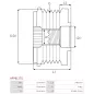 Poulie lente d’alternateur AS-PL UD101375AFP