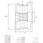 Poulie lente d’alternateur AS-PL UD101389AFP, DENSO 210402210, INA F-572904, ZEN 5695, ZN5695, ELECTROLOG PUL6081