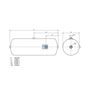 Réservoir à air 30 l, D: 246 mm, M22 x 1,5, L: 700 mm, 15.5 bar Pour DAF - Renault - ZG - 1519219 - 5021170377 - ZG.50115-0008.
