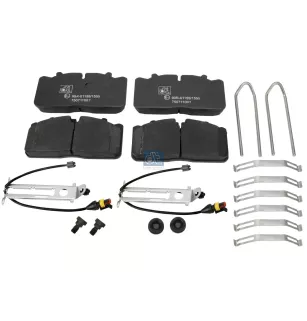 Kit de garnitures de disque de frein, avec témoins d'usure, W: 175 mm, S: 26 mm, H: 86 mm Pour DAF LF - Iveco Eurocargo.