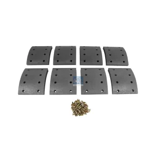 Kit de garnitures de frein à tambour, kit essieu, W: 150 mm, S: 20.7 mm Pour DAF 45/55/65/75/85/95, F/N 500-3600, CF, XF.