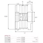 Poulie lente d’alternateur AS-PL UD101520AFP, DENSO 121041-2020, IKA 3.5526.1, INA F-580958, LUK 5350304000, 535030410