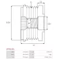 Poulie lente d’alternateur AS-PL UD101490AFP, CARGO 333707, DENSO 021040-2400, IKA 3.5487.0, 3.5487.1, INA 5350268, 5350268000