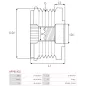 Poulie lente d’alternateur AS-PL UD101449AFP, ZNP 28923