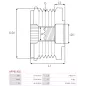 Poulie lente d’alternateur AS-PL UD101536AFP, LITENS 1030530