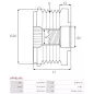 Poulie lente d’alternateur AS-PL UD101386AFP, TOYOTA 27415-0M010, 27415-0M011, KRAUF APN1105, ZNP 28955