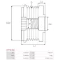 Poulie lente d’alternateur AS-PL UD101473AFP, TOYOTA 27415-946FN