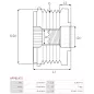 Poulie lente d’alternateur AS-PL UD101331AFP, NF 80162