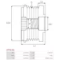 Poulie lente d’alternateur AS-PL UD101543AFP