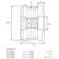 Poulie lente d’alternateur CARGO 230308, FORD 3395459, XW4U-10A352-AA, XW4U10A352AA, YM2E-10N356-AA, YM2E10N356AA, IKA 3.3534.0