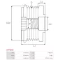 Poulie lente d’alternateur AS-PL UD13373AFP, BOSCH 1978945407, CARGO 235494, 332309, FORD 5M5Q-10344-AA, 5M5Q-10344-AB