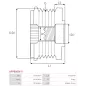 Poulie lente d’alternateur FORD VP2M5U10A352AA pour VP6S4U10A352AA, IKA 3.5354.0, 3.5354.1, INA 5350100000, 535010010, F-235931