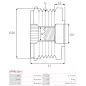 Poulie lente d’alternateur CARGO 235503, FORD VP2PSU10A352BA, VP2PSU10A352CA, IKA 3.5331.1, INA 5350090000, 535009010, F-235492