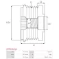 Poulie lente d’alternateur AS-PL UD13378AFP, FORD VP5L8U-10A352-AA, IKA 3.5469.0, 3.5469.1, INA 5350132, 5350132000, F-237401