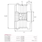 Poulie lente d’alternateur AS-PL UD11570AFP, FORD VP3W3U-10A352, VP3W3U-10A352-AA, INA 535016210, F-233591, F-233591.02