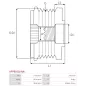 Poulie lente d’alternateur AS-PL UD13379AFP, CARGO 235718, 335014, IKA 3.5360.1, INA 5350131000, 535013110, F-233379