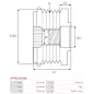 Poulie lente d’alternateur AS-PL UD809891AFP, HYUNDAI / KIA 37321-3A010, 373213A010, INA 5350142000, 535014210, F-238206