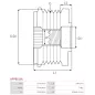 Poulie lente d’alternateur AS-PL UD101477AFP, HYUNDAI / KIA 37321-3A010, INA F-238206, F-238206.01, F-238206.02, F-238206.03