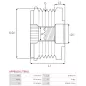 Poulie lente d’alternateur AS-PL UD03438AFP, CARGO 335799, FORD 1883806, DS7Q-10A352-DB, IKA 3.5530.1, INA 5350310000