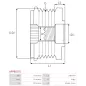 Poulie lente d’alternateur AS-PL UD18090AFP, HYUNDAI / KIA 37321-3C150, ZEN 5572, ZN5572, ERA 219120, KRAUF APY8806