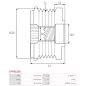 Poulie lente d’alternateur AS-PL UD100098AFP, INA 535033710, F-583242.01, ZEN 5803, ZN5803, ELECTROLOG PUL2013, KRAUF APD1033