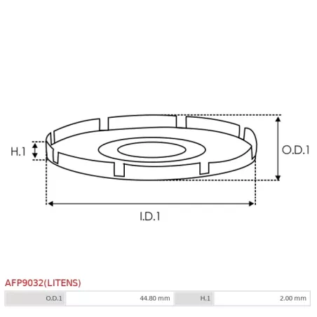 Protections de la poulie d’alternateur AS-PL UD19423AFP(LITENS), BOSCH F00M148617, LITENS 920798, TOYOTA 27416-0W020