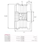 Poulie lente d’alternateur AS-PL UD101376AFP, INA F-616972, KRAUF APQ1388