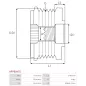 Poulie lente d’alternateur AS-PL UD101455AFP, LITENS 920808