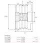 Poulie lente d’alternateur AS-PL UD101324AFP, NF 80049, WAI / TRANSPO 24-91241