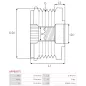 Poulie lente d’alternateur AS-PL UD101524AFP, GM 24107453, KRAUF APV1083, ZNP 28943