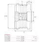 Poulie lente d’alternateur AS-PL UD101540AFP, INA F-587740, ZNP 28912