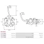 Porte-balais de démarreur pour HITACHI S114339C, S114339D, S114342, S114342A