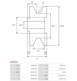 Poulie d’alternateur BOSCH 1126600939 pour 1126601025, 1127011162, 6033GD9068, MERCEDES 0011550615, 0011551015, 0011555815
