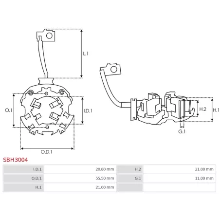 Porte-balais de démarreur pour VALEO D9E702, D9E74, D9E75, D9E77, D9E771, D9E772