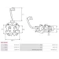 Porte-balais de démarreur pour VALEO D9R121, D9R122, D9R142, D9R144